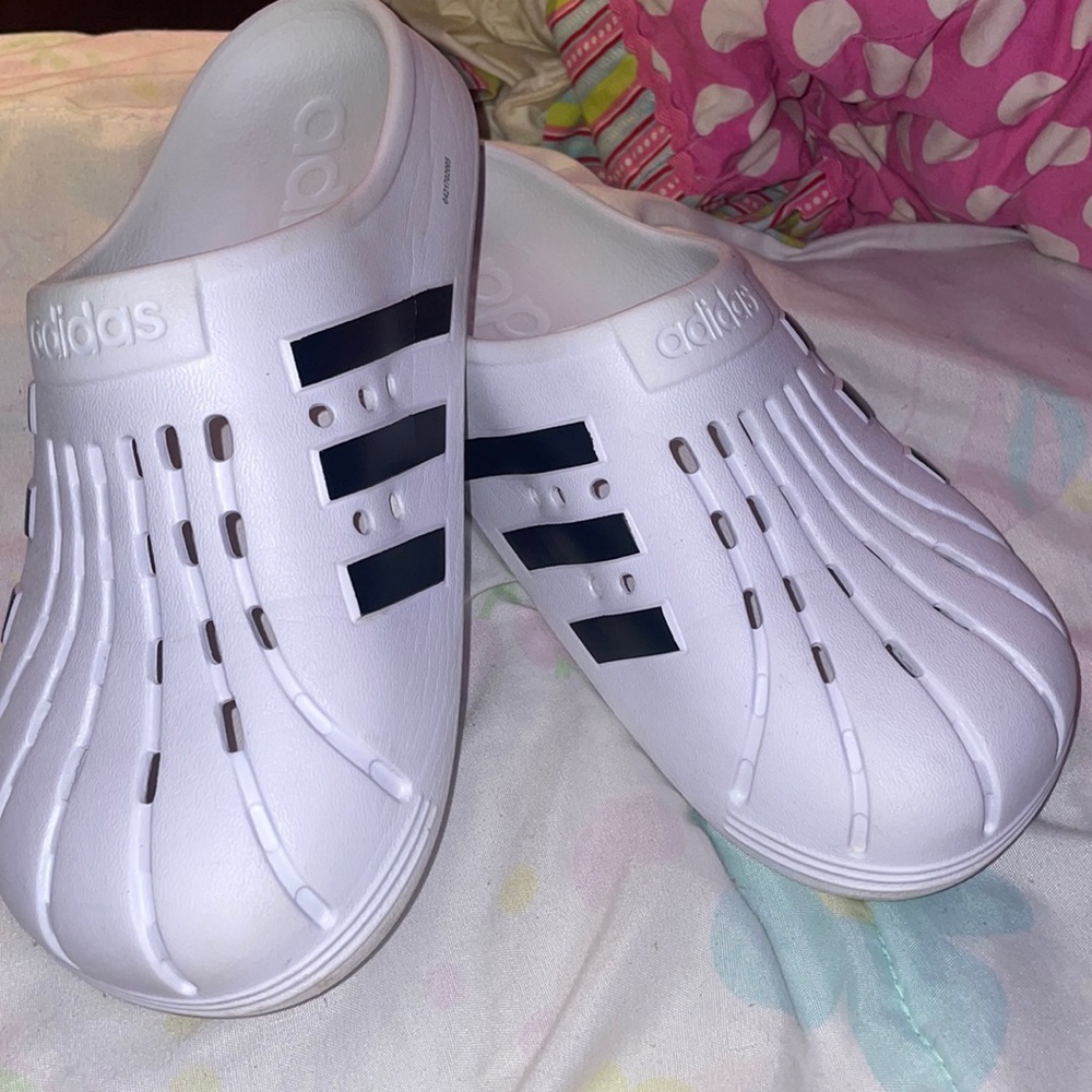 Adidas adilette white clog shoes